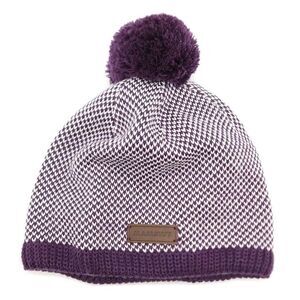 Mammut Purple Pom Beanie Hat Winter Knit Ski Snow Cap Wool Blend One‎ Size